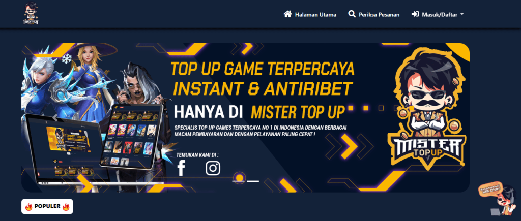 MISTERTOPUP: Platform Top Up Termurah dan Terlengkap di Indonesia